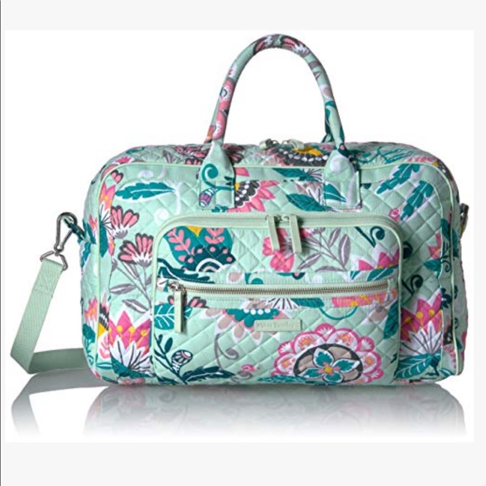 Best Selling Vera Bradley Weekender Travel Bag - MINT FLOWERS
